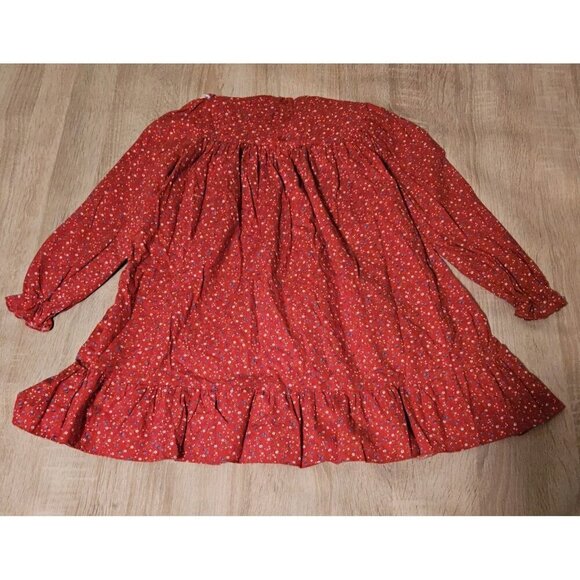 Vintage Winnie The Pooh Disney Girl Dress 6X Prairie Red Floral Made In Usa - Picture 2 of 7